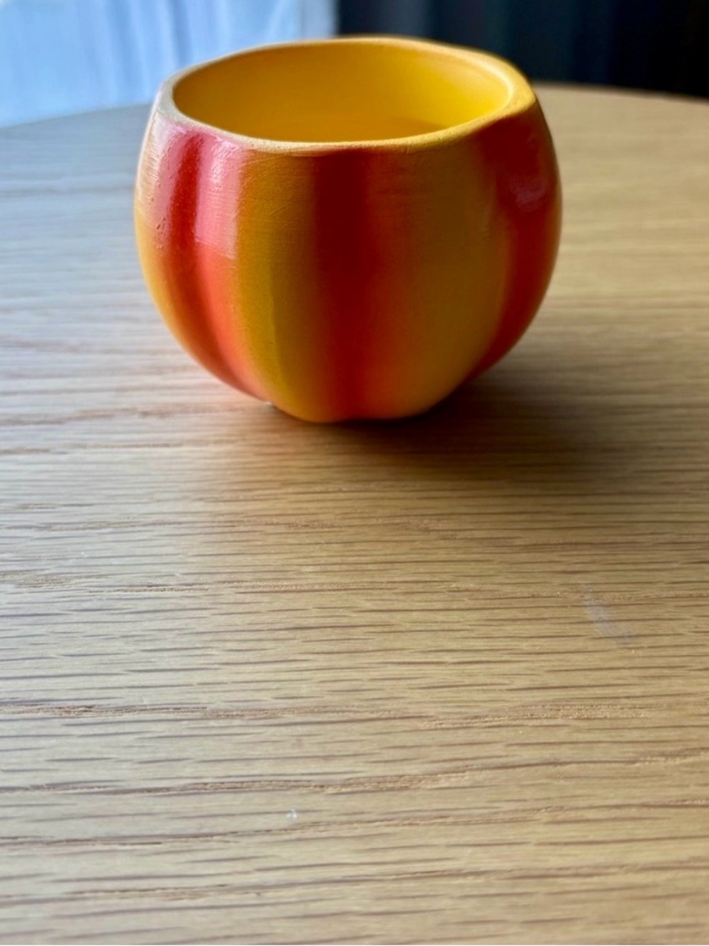 Vibrant Pumpkin-Shaped Orange Flower Pot